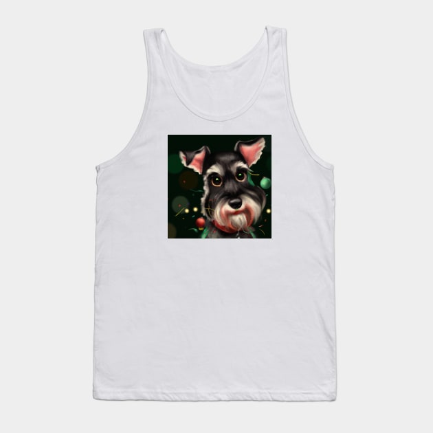 Cute Miniature Schnauzer Drawing Tank Top by Play Zoo